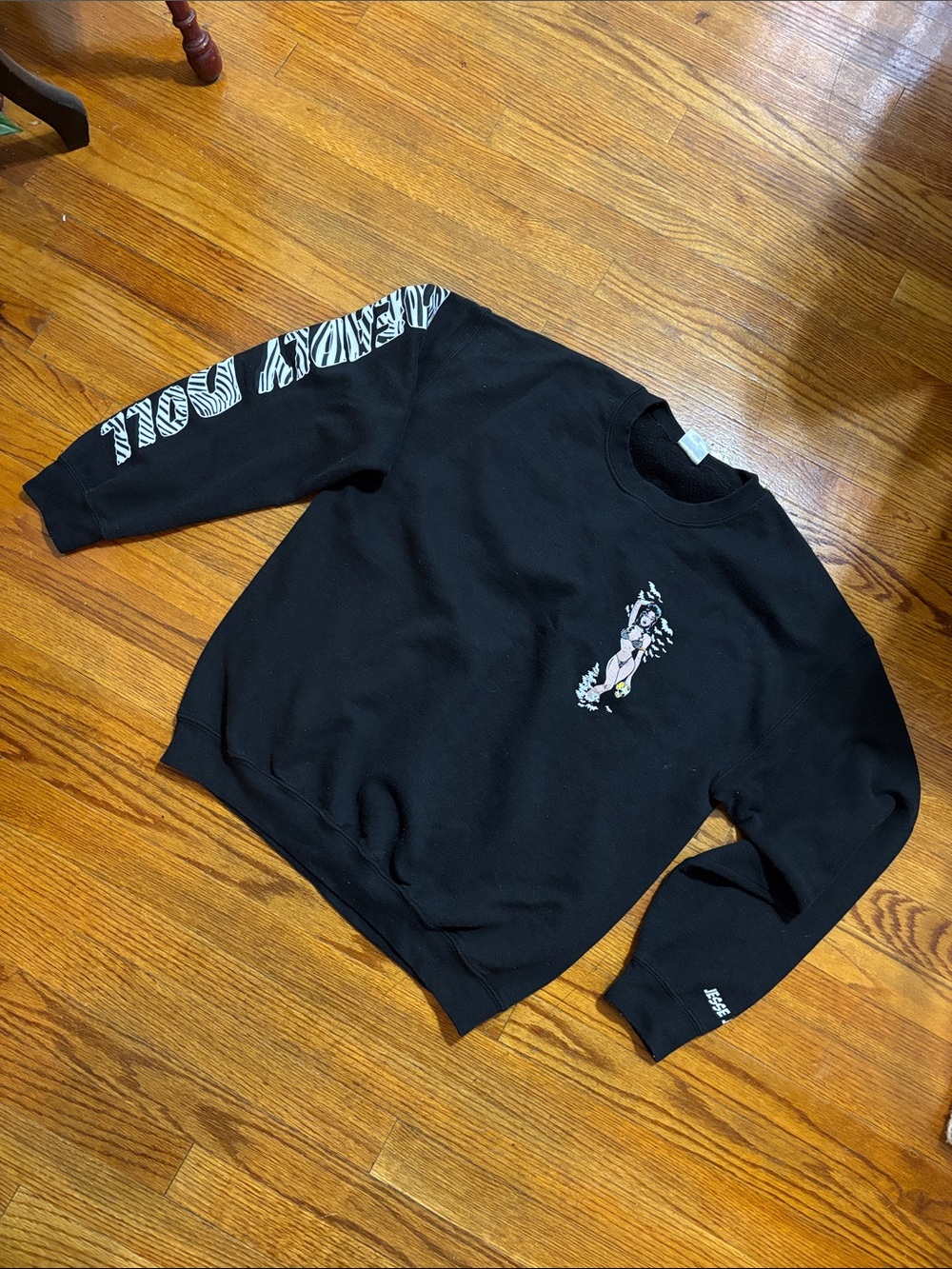 Deadly Dolls Black Graphic Crewneck Sweatshirt